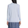 Lands’ End School Uniform Women’s Long Sleeve Feminine Fit Interlock Polo Shirt(Blue)