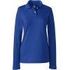 Lands’ End School Uniform Women’s Long Sleeve Feminine Fit Interlock Polo Shirt(Cobalt)