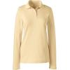 Lands’ End School Uniform Women’s Long Sleeve Feminine Fit Interlock Polo Shirt(Maize)