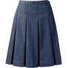 Lands’ End School Uniform Women’s Poly-Cotton Box Pleat Skirt Top of Knee(Classic Navy)