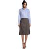 Lands’ End School Uniform Women’s Solid A-line Skirt Below The Knee(Gray)