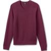 Lands’ End School Uniform Young Men’s Cotton Modal V-Neck Sweater(Burgundy)