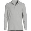 Lands’ End School Uniform Young Men’s Long Sleeve Mesh Polo Shirt(Gray Heather)