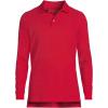 Lands’ End School Uniform Young Men’s Long Sleeve Mesh Polo Shirt(Red)