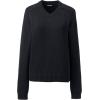 Lands’ End School Uniform Young Women’s Cotton Modal V-Neck Sweater(Black)