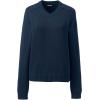 Lands’ End School Uniform Young Women’s Cotton Modal V-Neck Sweater(Classic Navy)