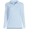 Lands’ End School Uniform Young Women’s Long Sleeve Mesh Polo Shirt(Blue)