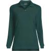 Lands’ End School Uniform Young Women’s Long Sleeve Mesh Polo Shirt(Evergreen)