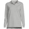 Lands’ End School Uniform Young Women’s Long Sleeve Mesh Polo Shirt(Gray Heather)