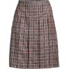 Lands’ End School Uniform Young Women’s Plaid Box Pleat Skirt Top of The Knee(Gray Heather/Maroon Plaid)