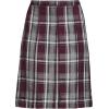 Lands’ End School Uniform Young Women’s Plaid Box Pleat Skirt Top of The Knee(Plaid Burgundy/Gray)
