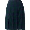 Lands’ End School Uniform Young Women’s Plaid Box Pleat Skirt Top of The Knee(Plaid Classic Navy/Evergreen)