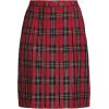 Lands’ End School Uniform Young Women’s Plaid Box Pleat Skirt Top of The Knee(Red/Black Plaid)