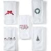 Lands’ End Seasonal Embroidered Frosty Penguins Bath- Hand Towel(Frosty Penguins)