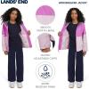 Lands’ End Unisex Kids 3-in-1 Water Resistant Windbreaker and Zip-out Polar Fleece Jacket(Lilac)