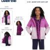 Lands’ End Unisex Kids 3-in-1 Water Resistant Windbreaker and Zip-out Polar Fleece Jacket(Lilac)