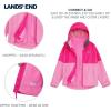 Lands’ End Unisex Kids 3-in-1 Water Resistant Windbreaker and Zip-out Polar Fleece Jacket(Rose)