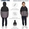 Lands’ End Unisex Kids 3-in-1 Water Resistant Windbreaker and Zip-out Polar Fleece Jacket(Smoked Pearl)
