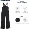 Lands’ End Unisex Kids Squall Waterproof Adjustable Insulated Iron Knee Snow Bib Overalls(Black)
