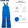 Lands’ End Unisex Kids Squall Waterproof Adjustable Insulated Iron Knee Snow Bib Overalls(Cobalt)