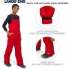 Lands’ End Unisex Kids Squall Waterproof Adjustable Insulated Iron Knee Snow Bib Overalls(Fiery Red)