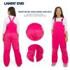 Lands’ End Unisex Kids Squall Waterproof Adjustable Insulated Iron Knee Snow Bib Overalls(Raspberry)