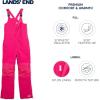 Lands’ End Unisex Kids Squall Waterproof Adjustable Insulated Iron Knee Snow Bib Overalls(Raspberry)