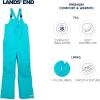 Lands’ End Unisex Kids Squall Waterproof Adjustable Insulated Iron Knee Snow Bib Overalls(Scuba Blue)
