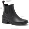 Lands’ End Waterproof Rain Boots for Women, Comfortable Ankle Chelsea Boots Women, Burgundy or Black Womens Rain Boots Size 6 to 11(Black)