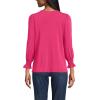 Lands’ End Women’s 3/4 Sleeve Lightweight Jersey Button Front Top(Spiced Rhubarb)