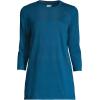 Lands’ End Women’s 3/4 Sleeve Supima Cotton Crewneck Tunic(Baltic Teal)