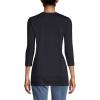 Lands’ End Women’s 3/4 Sleeve Supima Cotton Crewneck Tunic(Black)