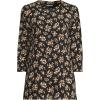 Lands’ End Women’s 3/4 Sleeve Supima Cotton Crewneck Tunic(Black Meadow Floral)