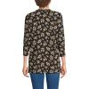 Lands’ End Women’s 3/4 Sleeve Supima Cotton Crewneck Tunic(Black Meadow Floral)