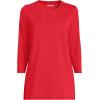 Lands’ End Women’s 3/4 Sleeve Supima Cotton Crewneck Tunic(Compass Red)
