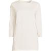 Lands’ End Women’s 3/4 Sleeve Supima Cotton Crewneck Tunic(Fresh Ivory)