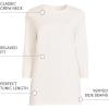 Lands’ End Women’s 3/4 Sleeve Supima Cotton Crewneck Tunic(Fresh Ivory)