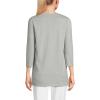 Lands’ End Women’s 3/4 Sleeve Supima Cotton Crewneck Tunic(Gray Heather)