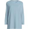 Lands’ End Women’s 3/4 Sleeve Supima Cotton Crewneck Tunic(Light Blue Sky)