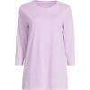 Lands’ End Women’s 3/4 Sleeve Supima Cotton Crewneck Tunic(Light Violet Heather)