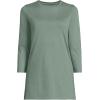 Lands’ End Women’s 3/4 Sleeve Supima Cotton Crewneck Tunic(Lily Pad Green)