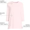 Lands’ End Women’s 3/4 Sleeve Supima Cotton Crewneck Tunic(Pink)