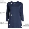 Lands’ End Women’s 3/4 Sleeve Supima Cotton Crewneck Tunic(Radiant Navy)