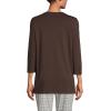 Lands’ End Women’s 3/4 Sleeve Supima Cotton Crewneck Tunic(Rich Coffee)