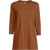 Lands’ End Women’s 3/4 Sleeve Supima Cotton Crewneck Tunic(Rich Ginger Brown)