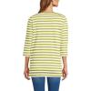Lands’ End Women’s 3/4 Sleeve Supima Cotton Crewneck Tunic(Vintage Lime Even Stripe)
