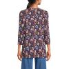 Lands’ End Women’s 3/4 Sleeve Supima Cotton Crewneck Tunic(Vivid Plum/Pink Multi Floral)