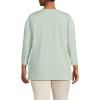 Lands’ End Women’s 3/4 Sleeve Supima Cotton Crewneck Tunic(Washed Sage)