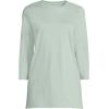 Lands’ End Women’s 3/4 Sleeve Supima Cotton Crewneck Tunic(Washed Sage)