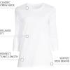 Lands’ End Women’s 3/4 Sleeve Supima Cotton Crewneck Tunic(White)